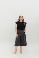 Soft Denim Culottes (Charcoal)
