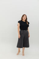 Soft Denim Culottes (Charcoal)