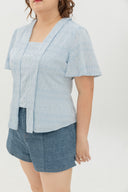 Heirloom Kebaya Top (Powder Blue Eyelet)