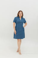 Ease Soft Denim Shift Dress (Classic Blue)