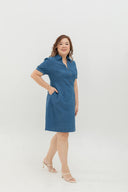 Ease Soft Denim Shift Dress (Classic Blue)