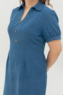 Ease Soft Denim Shift Dress (Classic Blue)