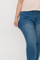 Stretchable High-Waist Denim Jeans  (Light Wash)