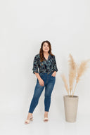 Stretchable High-Waist Denim Jeans (Dark Wash)