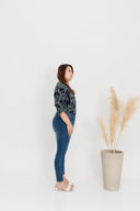 Stretchable High-Waist Denim Jeans (Dark Wash)