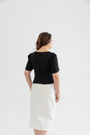Iron-Free Square Neck Top (Black)