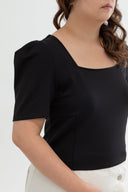 Iron-Free Square Neck Top (Black)