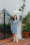 Belted Denim Dress (Soft Blue Wash)