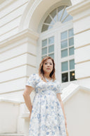 Lattice Bloom Dress (Porcelain Blue)