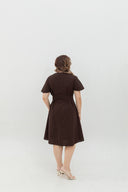 Terra Button-Front Midi Dress (Dark Roast Coffee)