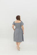 Aurora Sweetheart Midi (Dark Navy Gingham)