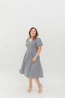 Aurora Sweetheart Midi (Dark Navy Gingham)
