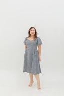 Aurora Sweetheart Midi (Dark Navy Gingham)