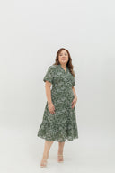 Leafline Eyelet A-line Dress (Hunter Fern)