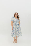 Lattice Bloom Dress (Porcelain Blue)