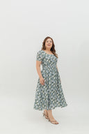 Fieldnote Smocked Waist Midi Dress (Frosted Petals)