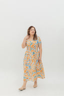 Fieldnote Smocked Waist Midi Dress (Sunrise Bloom)