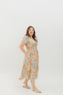 Fieldnote Smocked Waist Midi Dress (Sunrise Bloom)