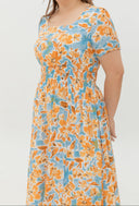 Fieldnote Smocked Waist Midi Dress (Sunrise Bloom)