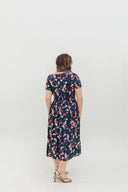 Fieldnote Smocked Waist Midi Dress (Midnight Garden)