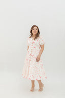 Embroidered Smocked Back Midi Dress (Rosette Bloom) - ELTWINE