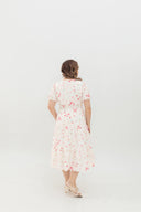 Embroidered Smocked Back Midi Dress (Rosette Bloom) - ELTWINE