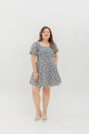 Carefree Romper-Dress (Midnight Check Embroidery)