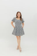 Carefree Romper-Dress (Midnight Check Embroidery)