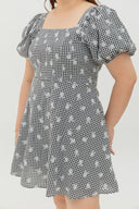 Carefree Romper-Dress (Midnight Check Embroidery)
