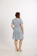 Embroidered Cottage Bloom Smocked-back Dress (Cloud Blue) - ELTWINE
