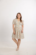 Cottage Bloom Smocked-back Dress (Garden Mist)