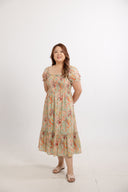 Morningvale Smocked Midi Dress (Fernwood)