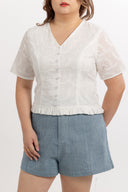 Eyelet Aura Top (Porcelain White)