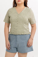 Eyelet Aura Top (Sage)