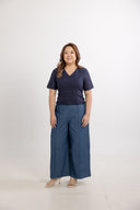 Linear Wide-Leg Jeans (Deep Wash)