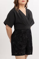 Kimono Romper (Midnight Velvety Floral)