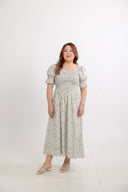 Willowlane Smocked Midi Dress (Blue Thistle)