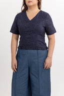 Eyelet Aura Top (Midnight Navy)
