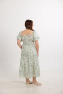 Gardenway Embossed Midi Dress (Misty Blue) - ELTWINE