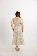 Gardenway Embossed Midi Dress (Spring Cream) - ELTWINE