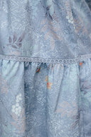 Embroidered Smocked Back Midi Dress (Édition Limitée Print — Mizuki Blue) - ELTWINE