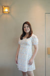 V-neck Floral Mini Dress (Rainbow)