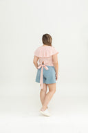 Gentle Ruffle Front Zip Top (Soft Blush)