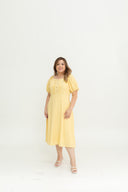 Daisywood Pintuck Midi Dress (Butter Yellow)
