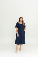 Daisywood Pintuck Midi Dress (Navy)