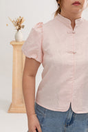 Embossed Cheongsam Top (Pastel Pink)