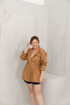Convertible Twill Utility Jacket (Camel)