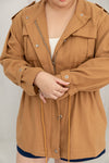 Convertible Twill Utility Jacket (Camel)