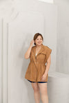 Convertible Twill Utility Jacket (Camel)