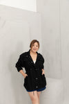 Convertible Twill Utility Jacket (Black)